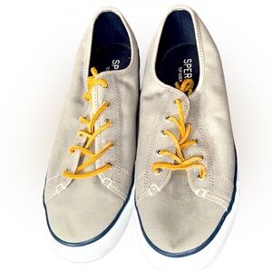 Perry Women's top sided sneaker, gray and navy